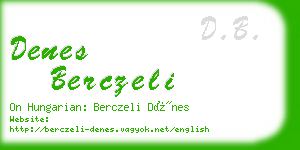 denes berczeli business card